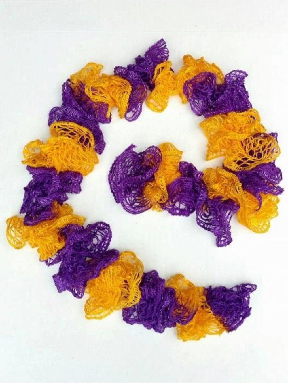 Purple & Yellow Ruffle Scarf, Scarf in Husky UW Colors